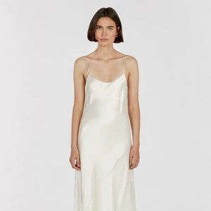 BNWT Dissh Mya Cream Satin Slip Maxi Dress - Size 6